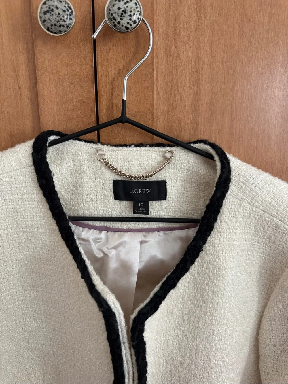 J.Crew Louisa Lady Jacket in Ivory Maritime Tweed — Size 10